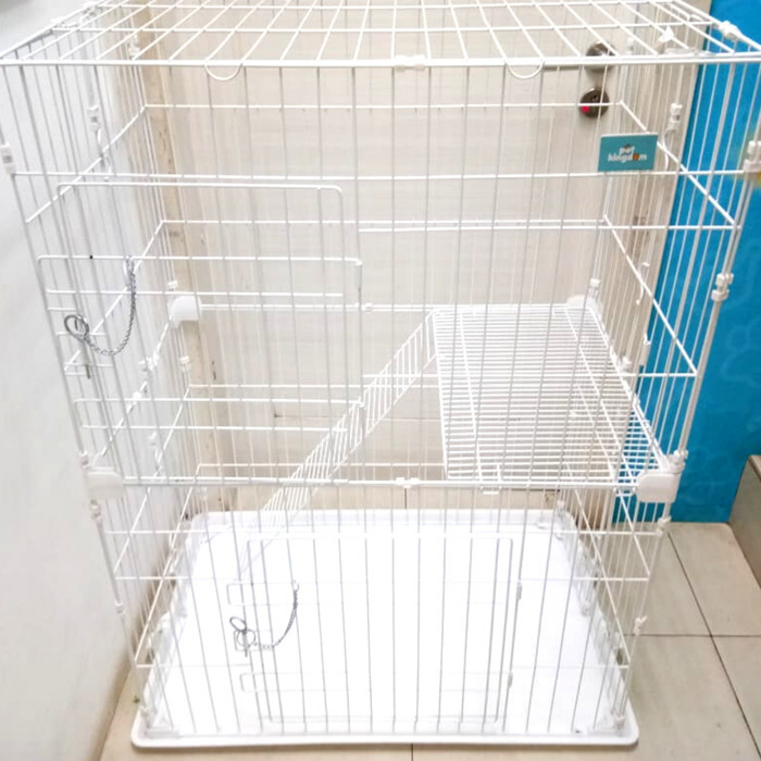 Jual Kandang Kucing 2 Layers - White 199-2 - Kota