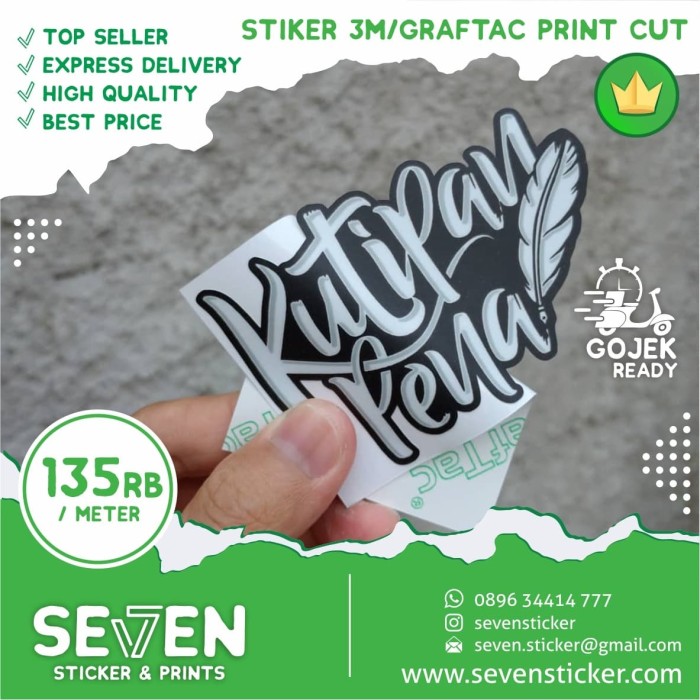 Jual Stiker vinyl  print cut merk  3M Kota Tangerang 