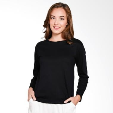 Jual LENGAN PANJANG CEWEK KAOS LADIES warna HITAM ...