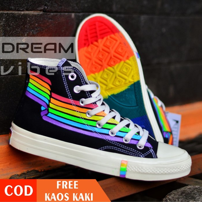 black rainbow converse