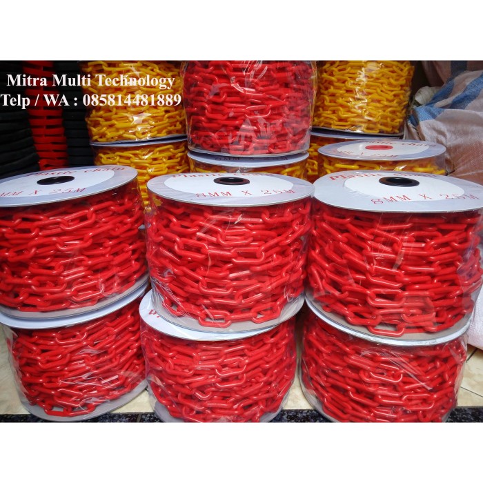 Jual Plastic  chain Rantai  plastik  Pvc 8 mm x 25 meter 