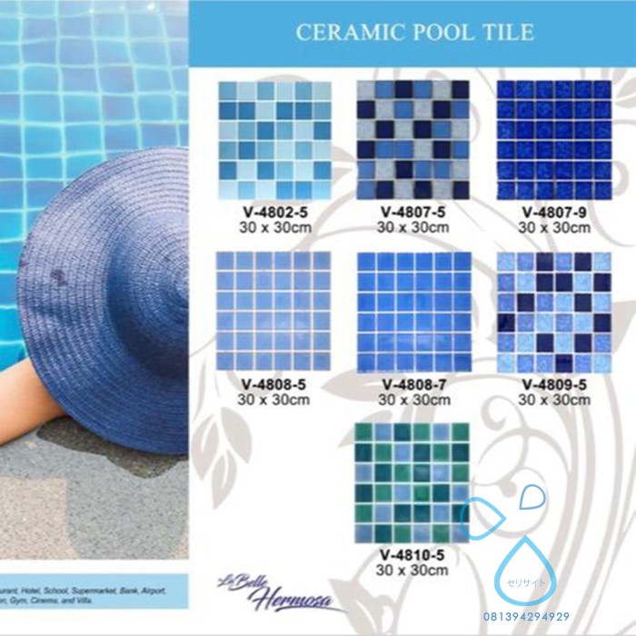 Jual Keramik  Dinding Mozaik  Kolam Renang Mosaik  Biru  