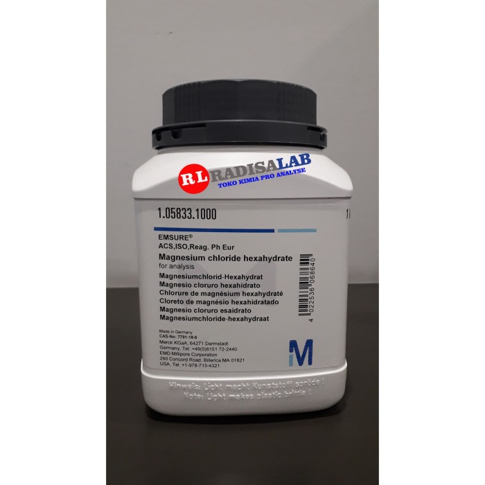 Jual MAGNESIUM CHLORIDE HEXAHYDRATE 1Kg / MERCK 1.05833.1000 Jakarta Timur Toko Kimia Pro