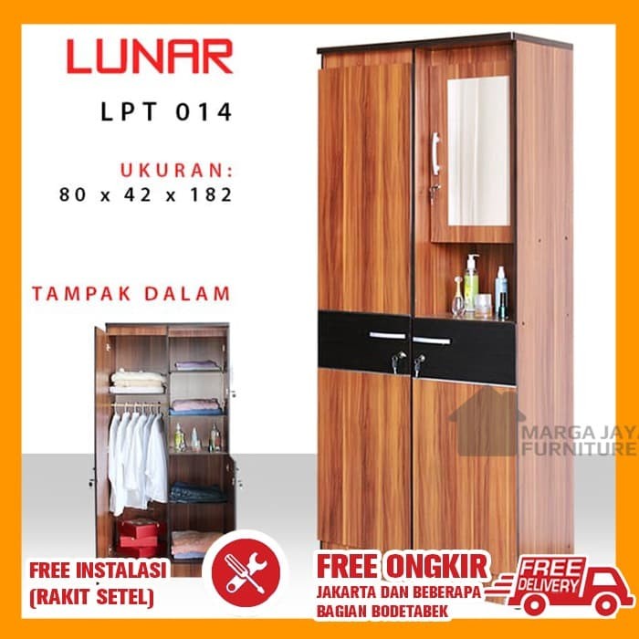 Jual Lemari  pakaian  baju 2 pintu meja rias Lunar  