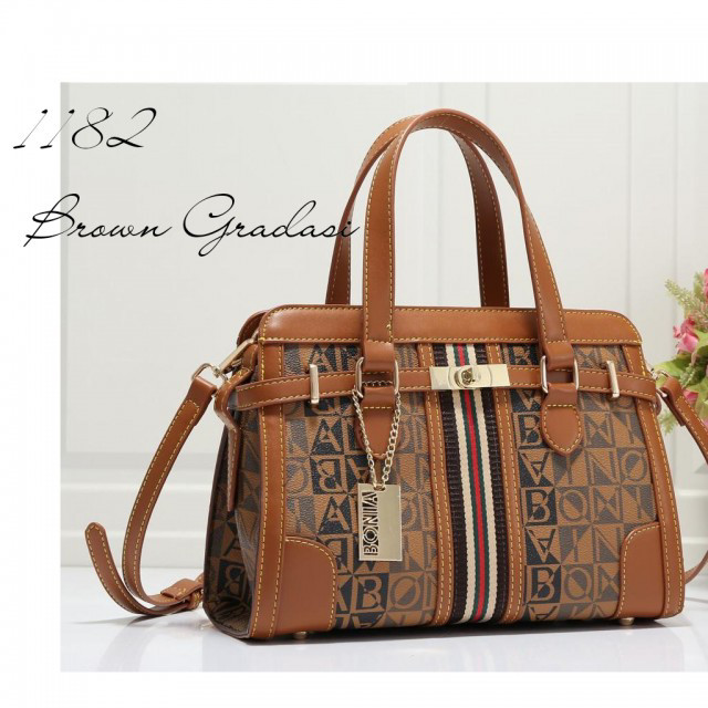 Jual Tas Import Bonia Satchel Behel 1182 Brown Gradiasi Kota Tas Import Bonia Satchel Behel 1182