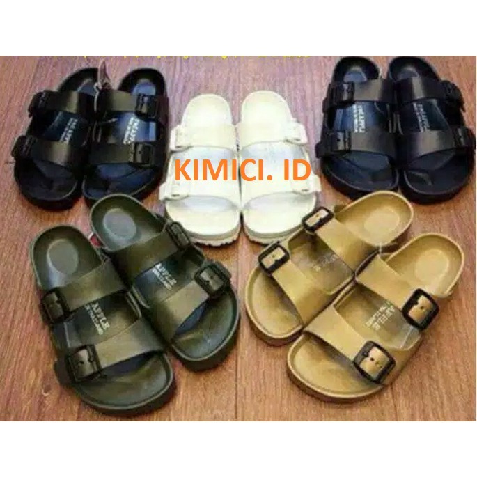 red double strap sandals