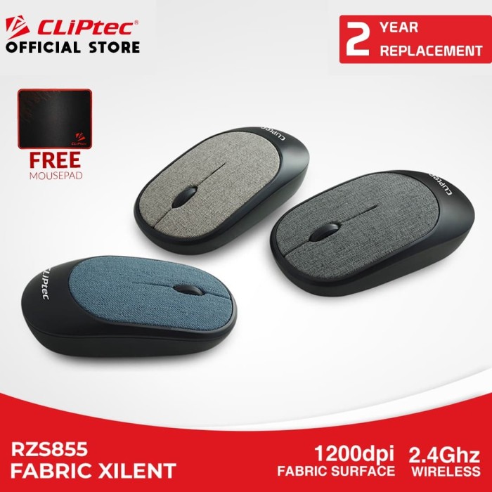 Promo Mouse Wireless CLIPtec RZS855 Fabric Xilent Slim Fit Design