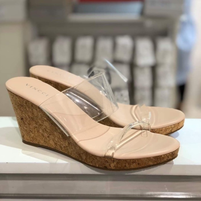 clear strap wedge sandals