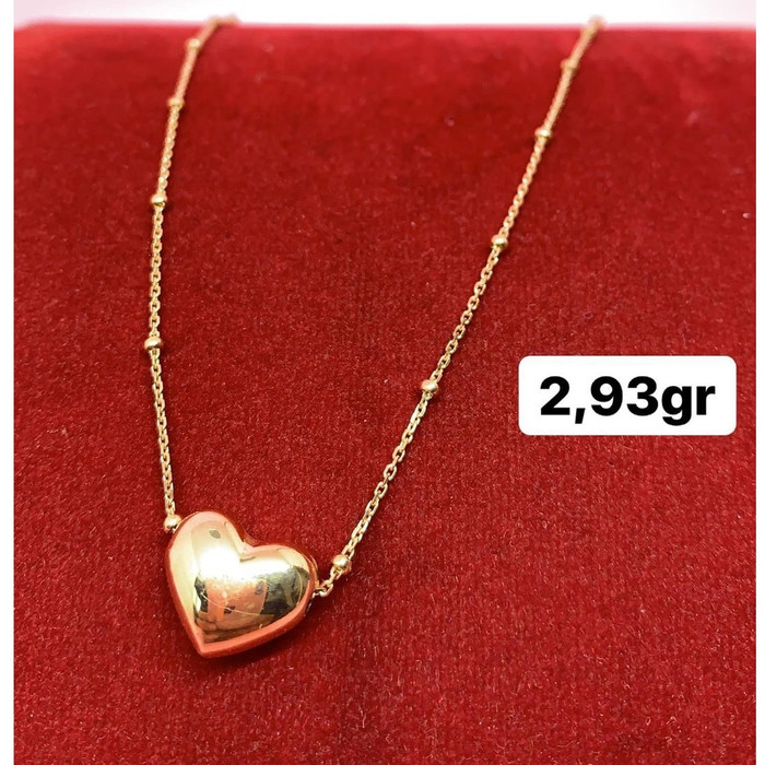 Jual kalung love hati emas asli kadar 700 70% 18k 22 surabaya gold