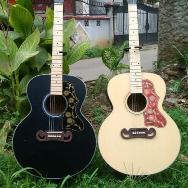 Jual Gitar Akustik Gibson J200 Neck Utuh Bidi Dobel Run Berkualitas Kota Tangerang Emod Music Tokopedia