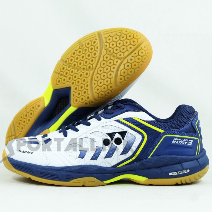 Jual Sepatu  Badminton  Yonex Court Ace Matrix 3 White Navy 