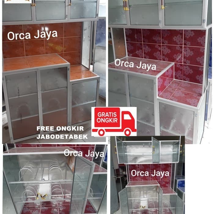 Jual lemari  rak piring  3  pintu  rak piring  aluminium  rak 