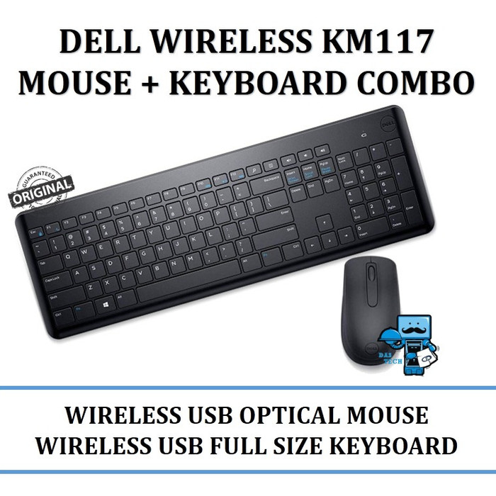 Jual Dell KM117 Wireless Keyboard Mouse Combo Black