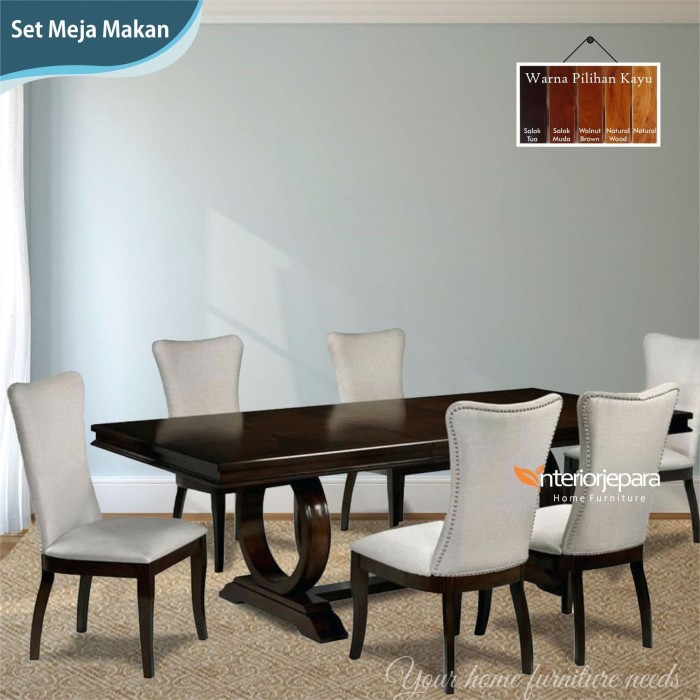 Jual Set Meja Makan Minimalis 6 Kursi Fransisio - Kab. Jepara - Interior Jepara | Tokopedia