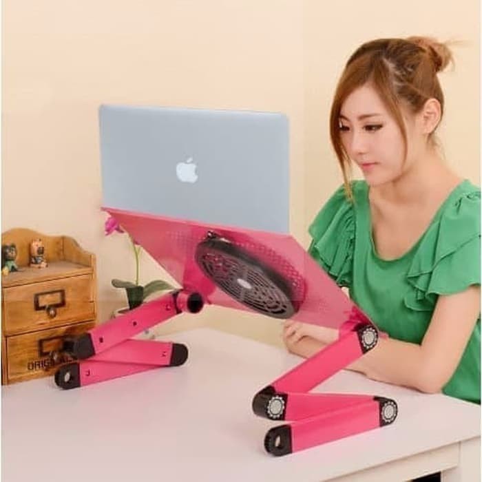 Jual Meja Laptop table portable aluminium cooler Fan 