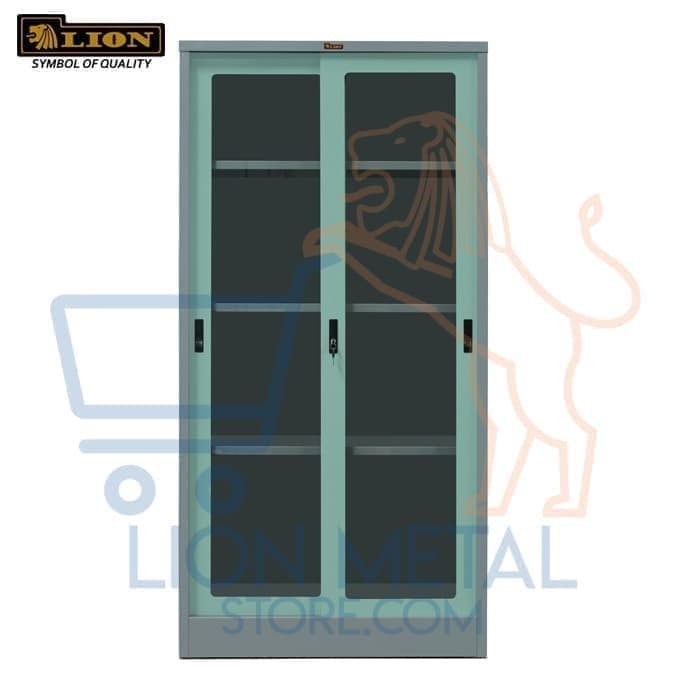 Jual lemari Arsip Besi Pintu geser kaca  LION L33AK Kota 