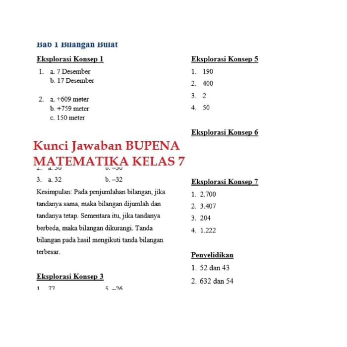 Jual Buku Smp Kelas 1 Buku Penilaian Bupena Matematika Smp Kelas 7 Vii K13 Jakarta Barat Harjo Suryatmi Tokopedia