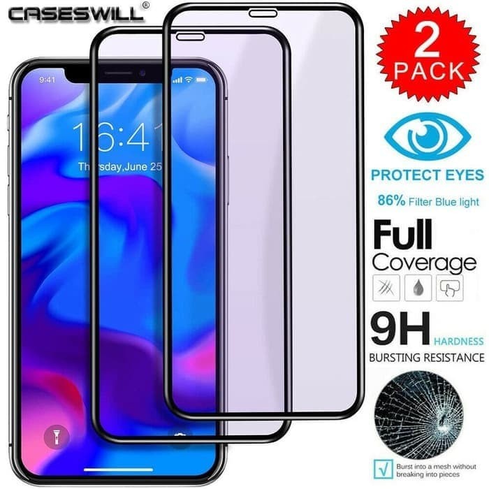 Jual iPhone 11 / Pro Max / X XS XR Tempered Glass Anti Blue Light JAGA