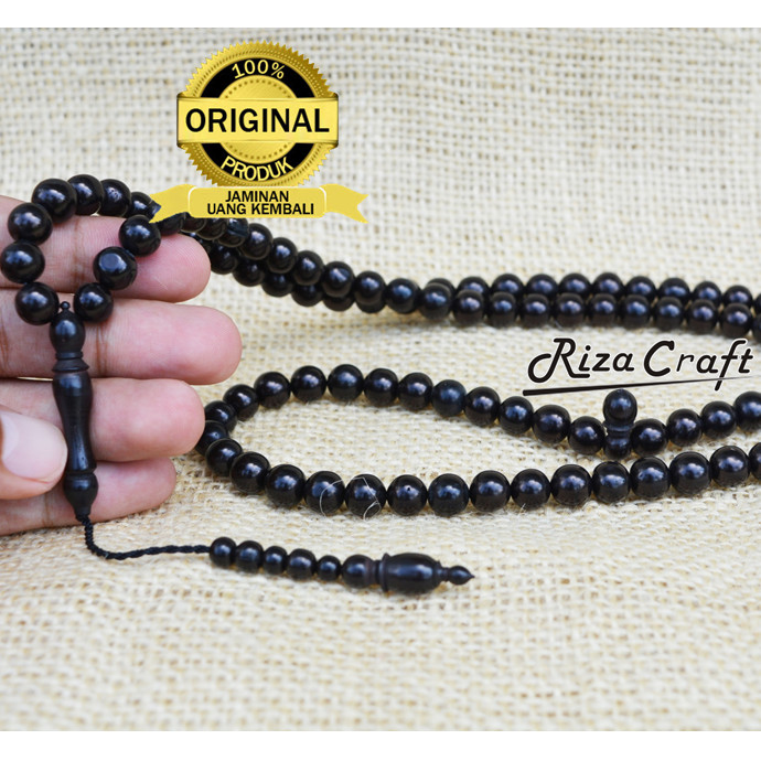 Jual Tasbih Kayu Kokka Kaukah Kokah Bulat Hitam Asli Turki Arab 99