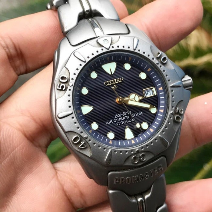 citizen eco drive air diver's 200m titanium