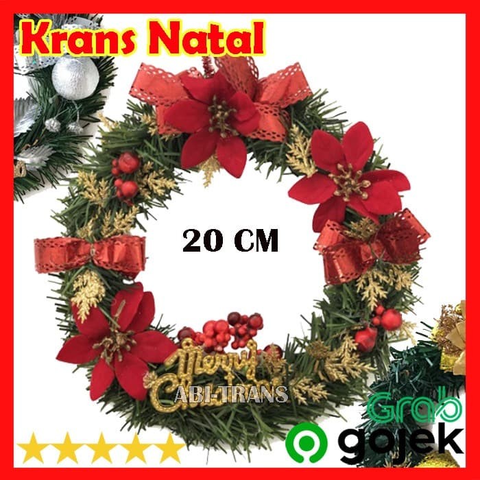 Jual Dekorasi Karangan Bunga  Hiasan Natal Wreath Krans 