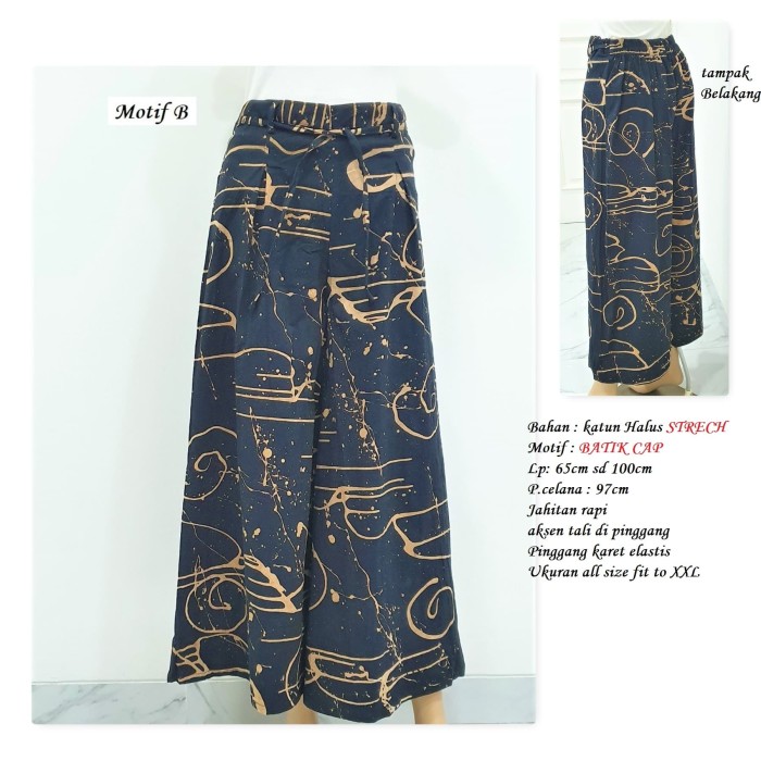 Jual Bawahan  Batik  Celana  Batik  Kulot Panjang  Motif Batik  
