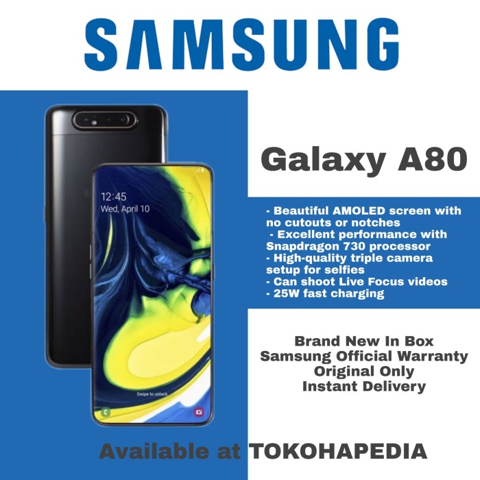 Jual Samsung Galaxy A80 2019 RAM 8GB / ROM 128GB - Jakarta