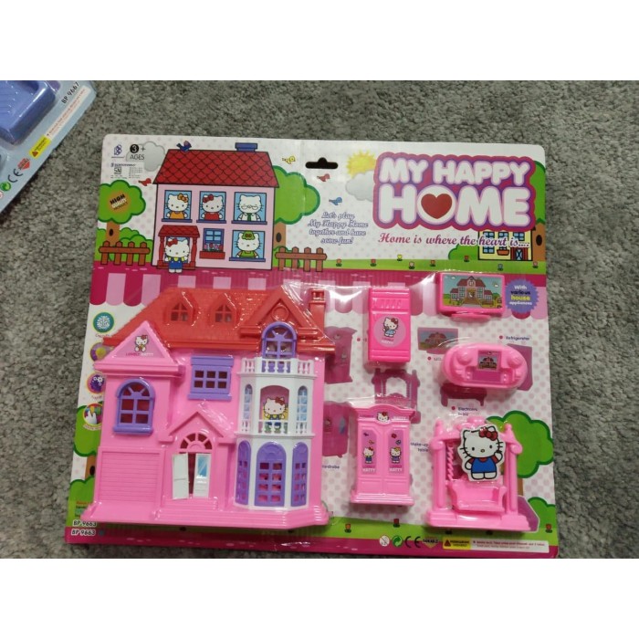 Jual mainan  anak  perempuan  villa rumah  rumahan  hello kitty 