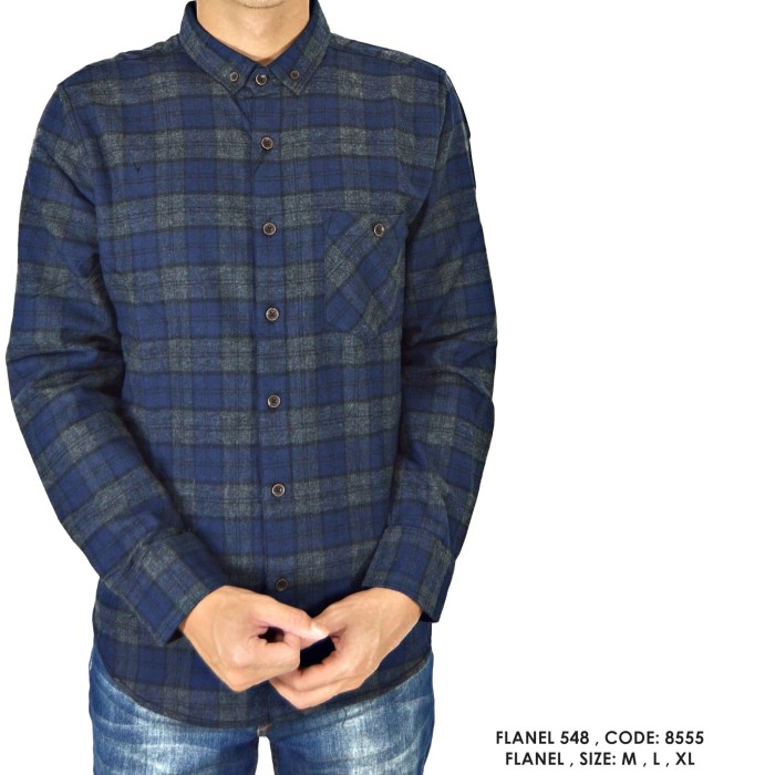 Jual KEMEJA PANJANG KERJA KANTOR FLANNEL FLANEL PANEL