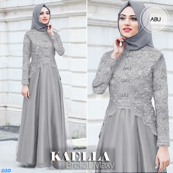 Jual Maxi kaella/gamis brokat/maxi dress muslim/baju hijab ...