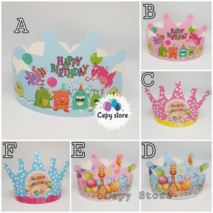 Foto Produk Topi Ulang Tahun Lingkar Mahkota / Topi Pesta Animal Happy Birthday - F dari Cepy Store