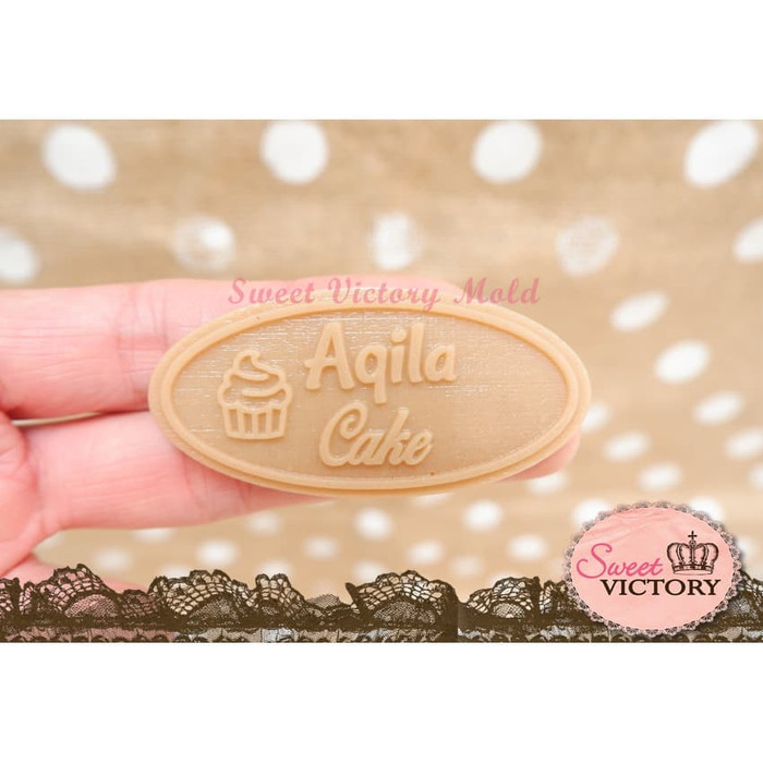 Jual Cetakan Silikon Logo Silicone Mold Custom Logo Oval 