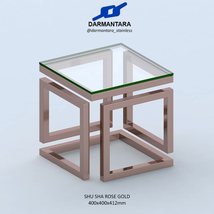 Jual Meja Sofa Side Table Nakas 40x40x41 2 Stainless Mirror Rose Gold Shu Kab Bogor Darmantara Stainless Tokopedia