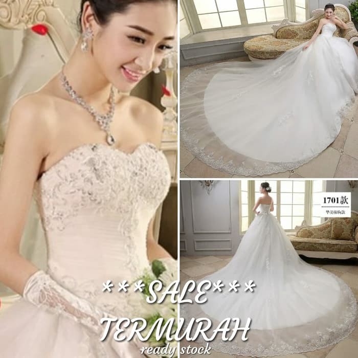 Jual Gaun Baju Pengantin Wedding Dress Putih Import Sale Termurah