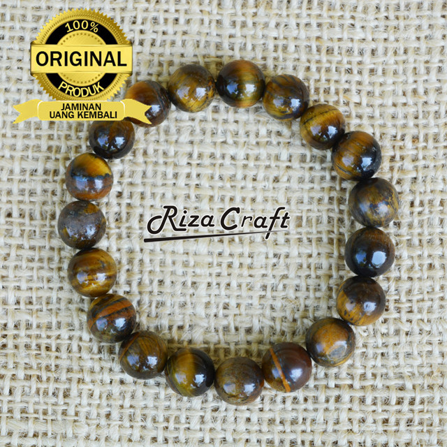 Jual Gelang  Batu  Tiger Eye Akik Alam Natural Keren Bagus 