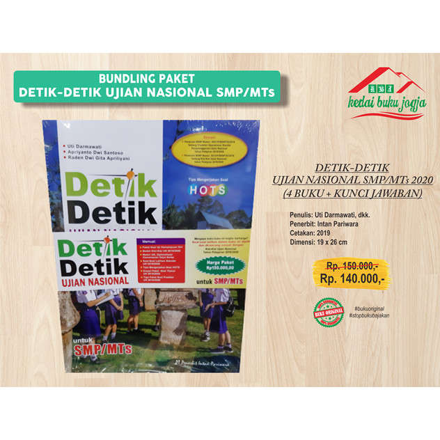 Jual Buku Paket Detik Detik Ujian Nasional Smp Mts 2019 2020 Isi 4 Buku Kab Sleman Kedaibukujogja Tokopedia