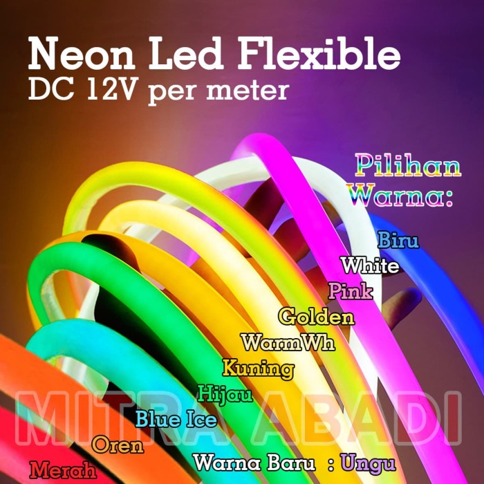 Jual Lampu LED Neon Flex LED Strip Flexible METERAN DC 12V IP65