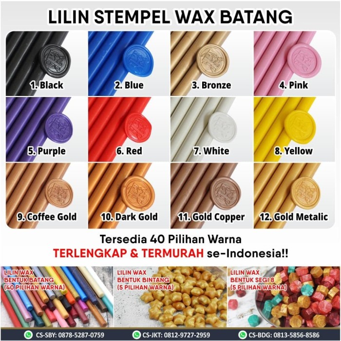 Jual Seal Wax Lilin Stempel Segel Batang Stamp Sealing