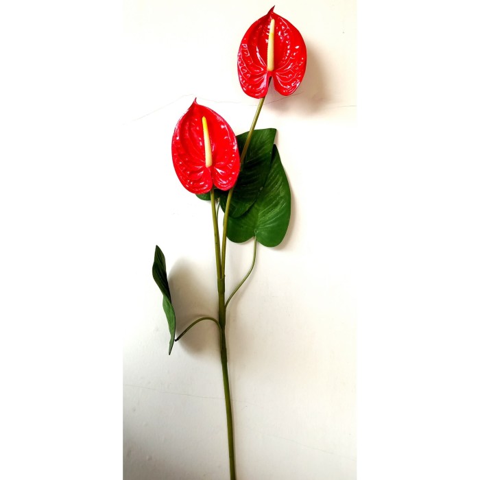 Jual Bunga plastik Import Anturium Merah dekorasi daun Jual Bunga plastik Import Anturium Merah dekorasi daun