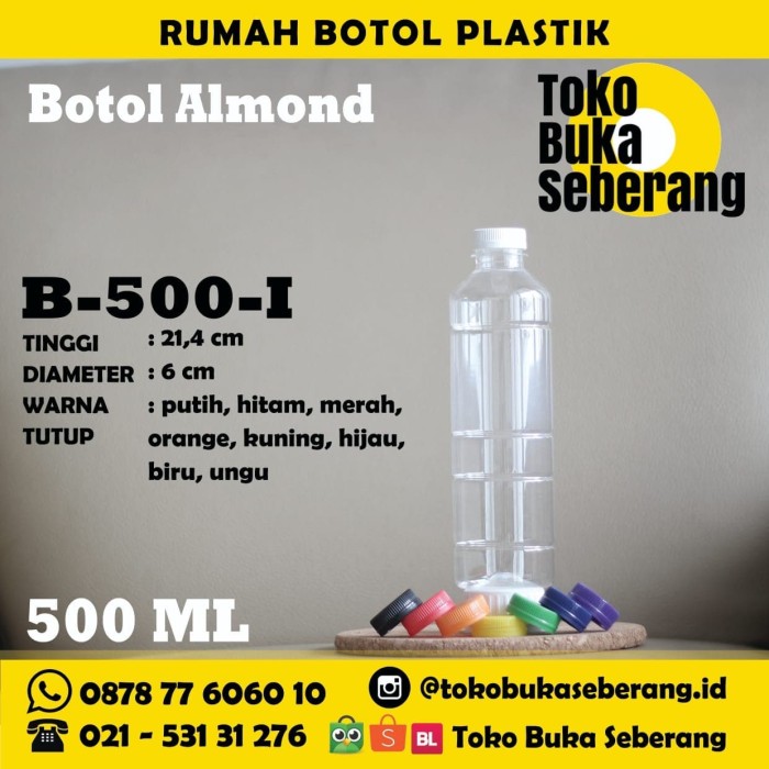 Jual Botol  Almond Plastik 500ML I Botol  Jus  Botol  