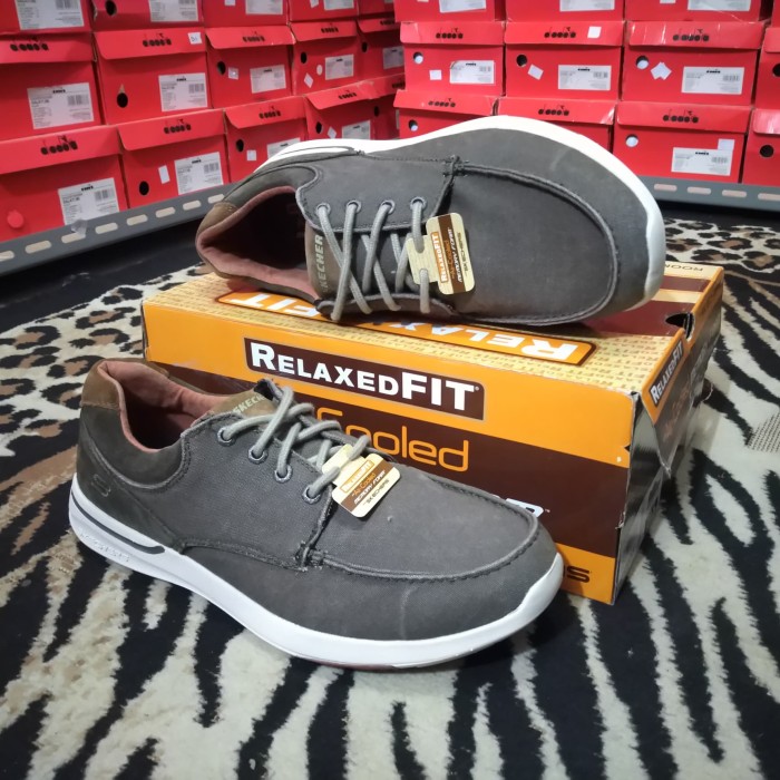 skechers relaxed fit olive