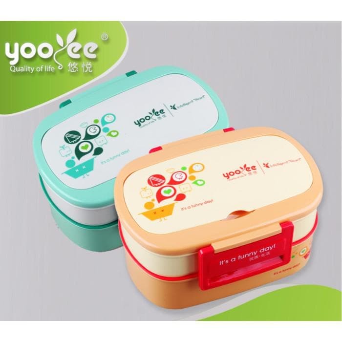 Kotak Makan Lunch Box Bpa Free Merk Yooyee 591 Dengan Tas Insulated