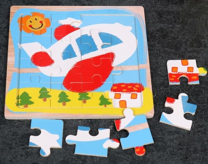 Foto Produk Mainan Edukatif / Puzzle Kayu / Jigsaw Puzzle 16 Pcs Kecil dari Gober House88