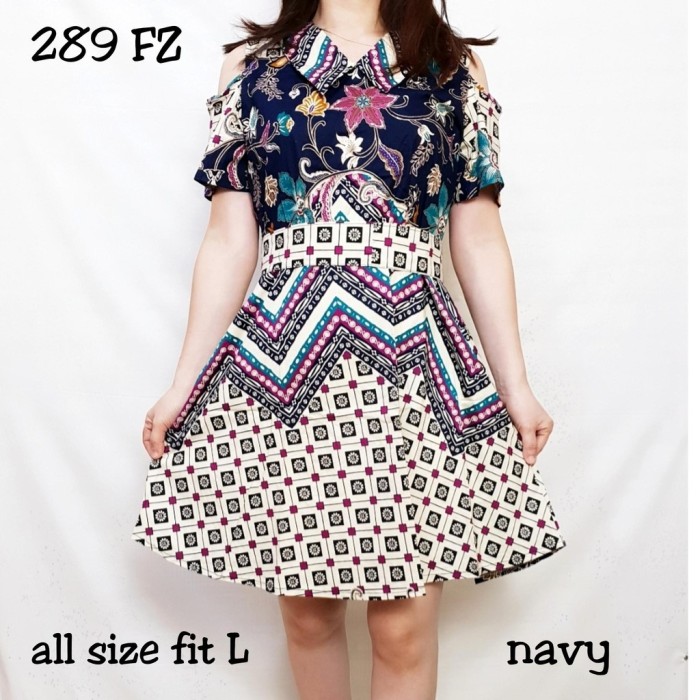 Jual DRESS  289 FZ DRESS BATIK SABRINA  A LINE FLARE KATUN 