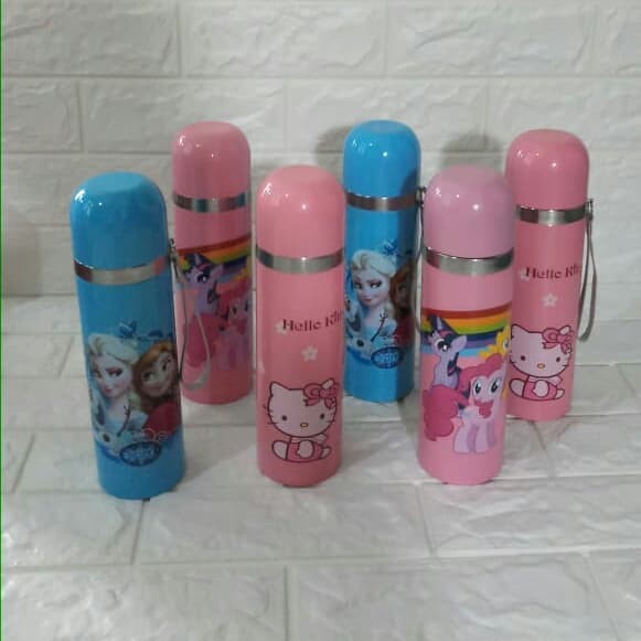 Termos Anak Karakter Hello Kitty Keroppi Frozen Car Botol Minum Animal