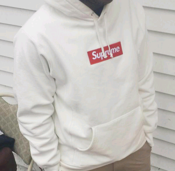 white supreme sweater