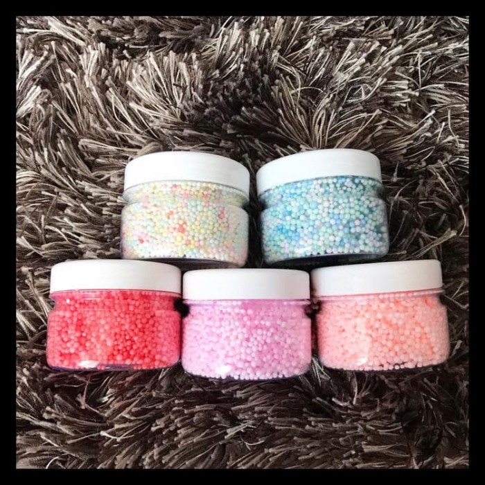 MINI FLOAM JAR 100GR COLOUR / WARNA WARNI FOAM SLIME RARE BEAD SLUSHEE