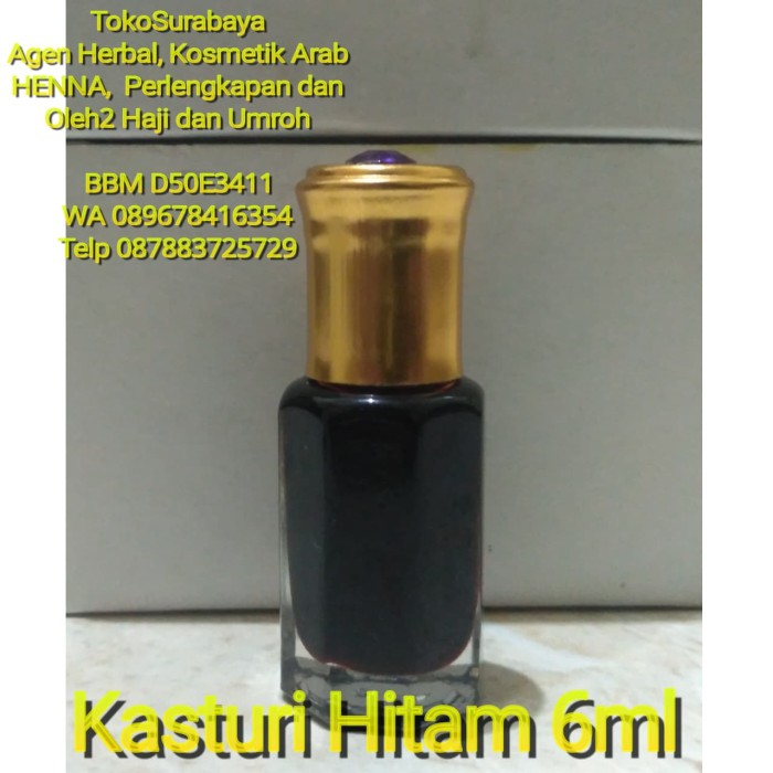 Minyak Wangi Parfum Kasturi Hitam Cobra Asli Arab Saudi 6ml 6 ml Misk