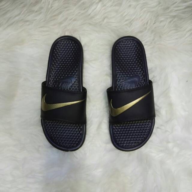 nike slides purple and gold