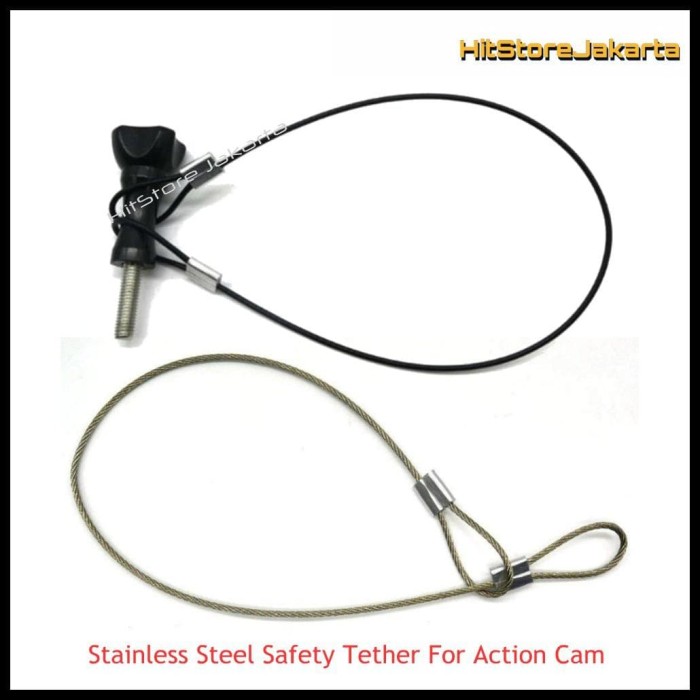 Action Camera Stainless Steel Tether Lanyard Safety Wire 30cm For Travel